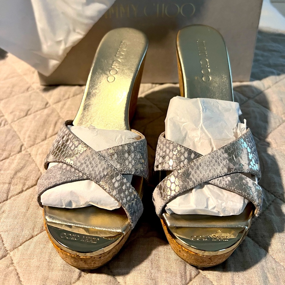 Jimmy Choo Pandora Wedge sandals. Size 38. Barely worn.
